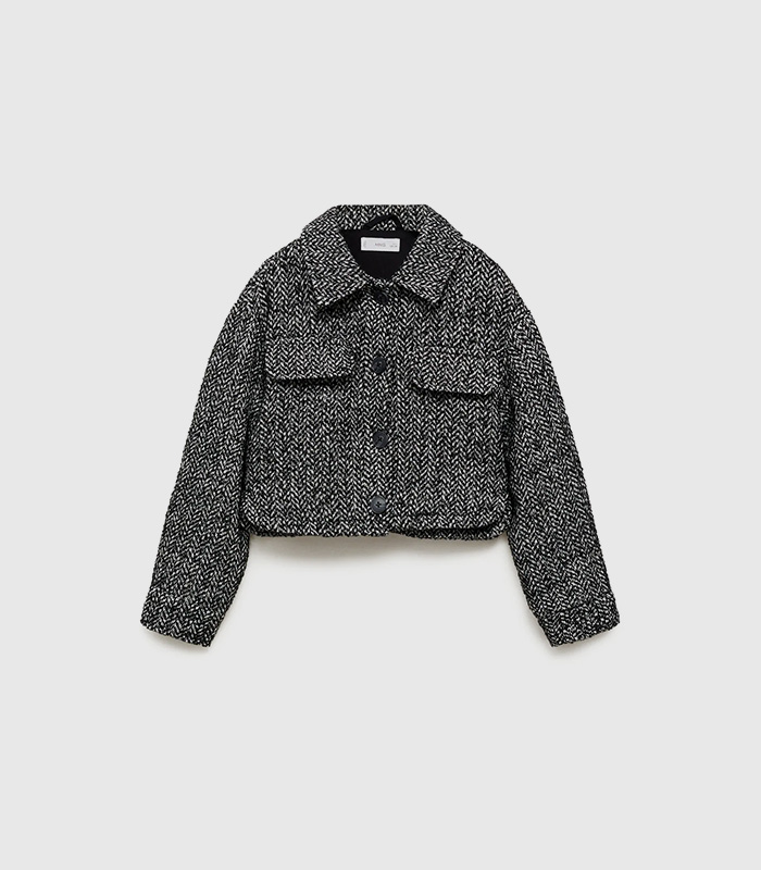Herringbone crop jacket